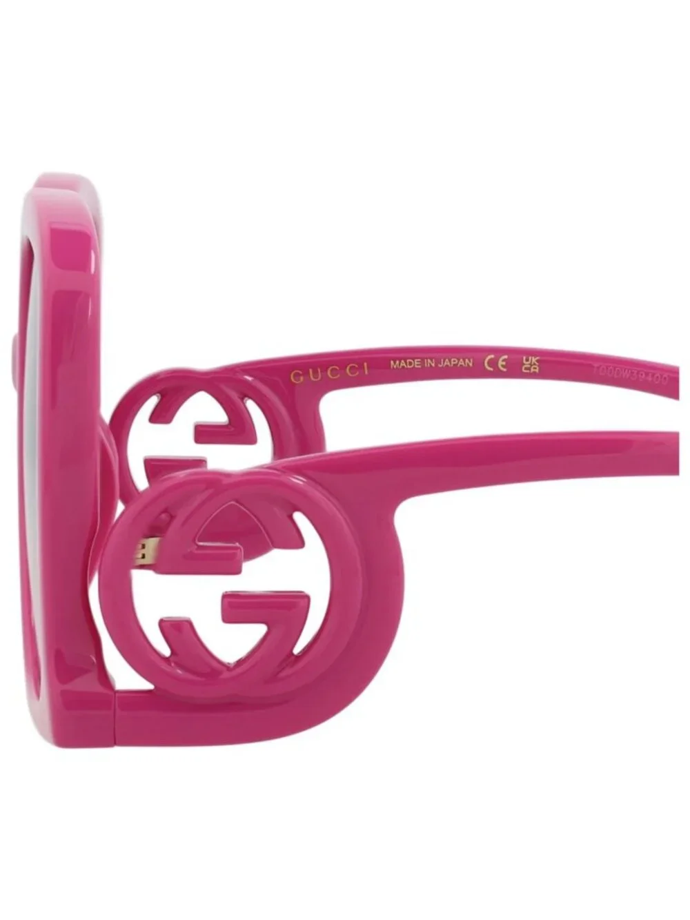 New Gucci Women's Sunglasses Square Rectangle Injection Frame Fuchsia Fuchsia